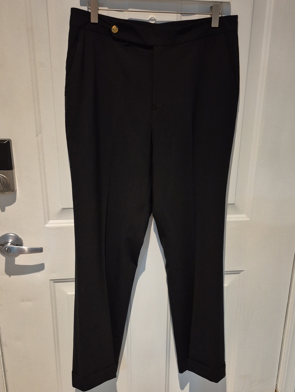 LRL Black Dress Pants - Classic Cuffed Leg Tailored Fit. Wool Blend. Size 10P